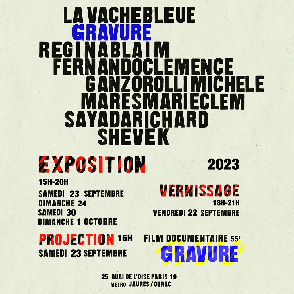 Exposition Collective « Gravure » – La Vache Bleue, Septembre 2023