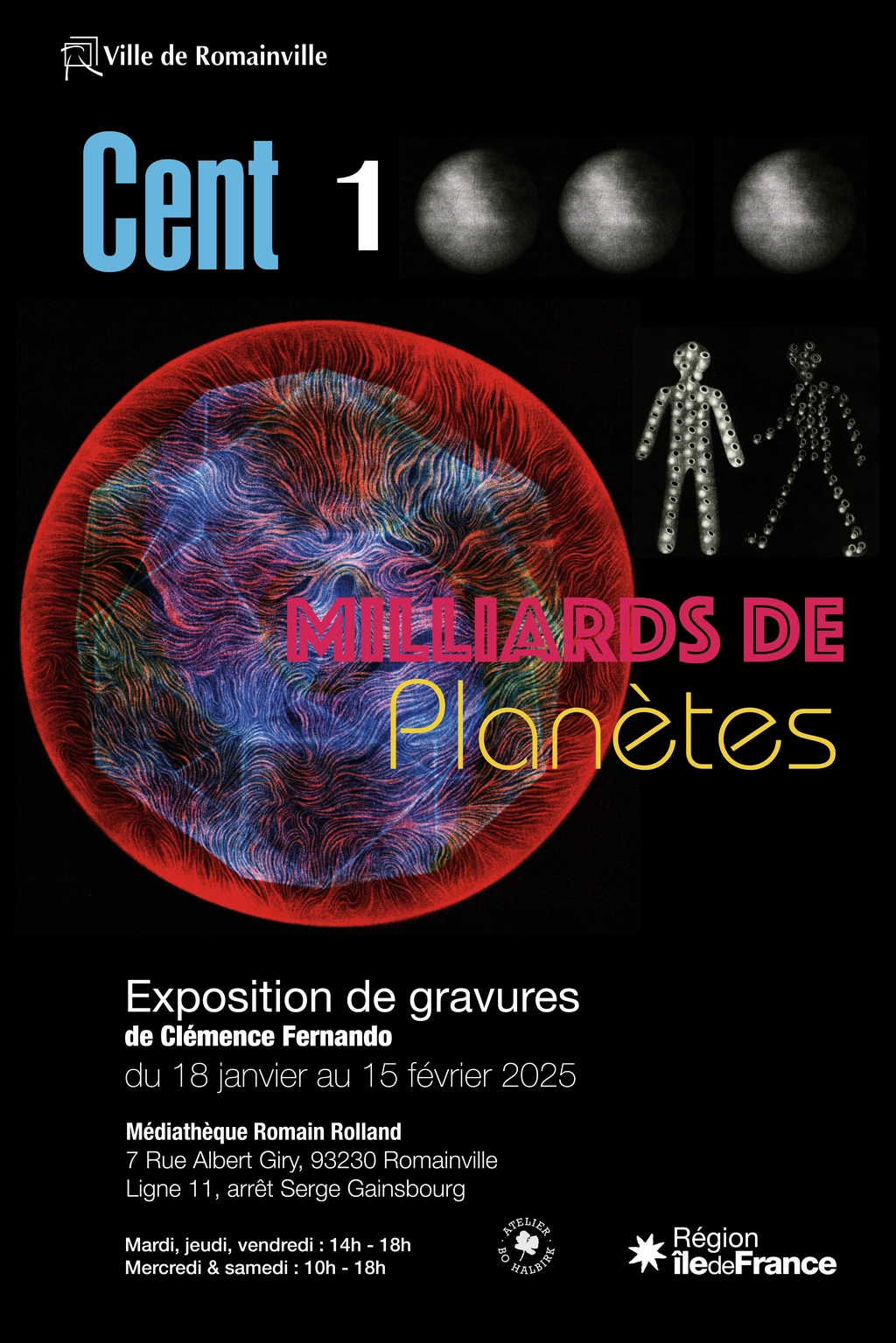 Exposition « Cent 1000 Milliards de Planètes » – Médiathèque Romainville 2025